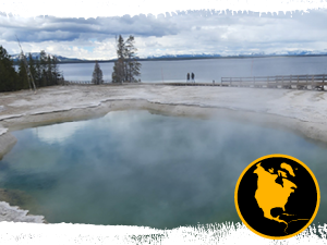 A geyser in Yellowstone National Park